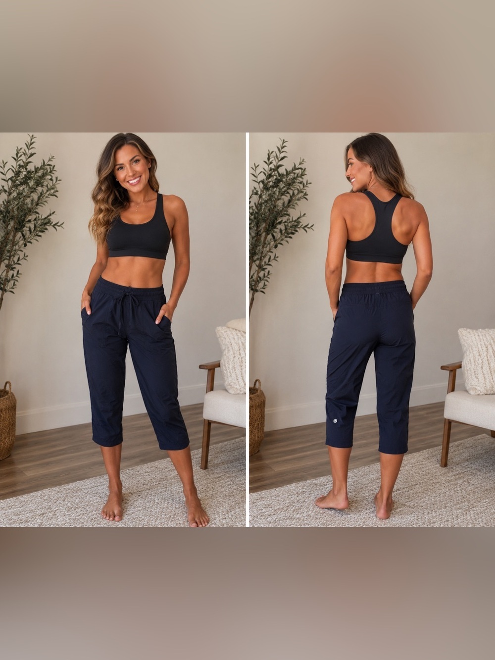 Lululemon Navy Blue Capri Cropped Pants 6